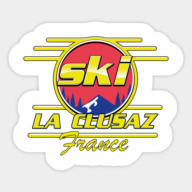 La Clusaz france ski 80s logo La Clusaz France Ski 80s Sticker